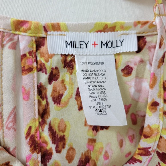 Miley & Molly Womens Blouse Small Top Multicolored Sleeveless Front Tied Hem - Picture 7 of 7